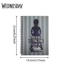 MGM 1PC Wednesday Officially Licensed Notebook Drawing Book Coil-Turned Pages Notepad Fashion Design Paper Composition Recording Daily Life Learning Supplies Movie Collectibles Birthday Christmas Gift - Grey - View 3