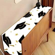 1pc Multi-Color Graduation Table Runner, Congrats Grad Table Flag With Grad Cap & Stars, Graduation Party Table Decor, Tablecloth Suitable For Graduation Ceremony, Banquet, Dining Table, Entryway Table, Celebration Events - Multicolor - View 19