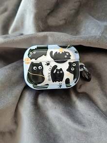 1个创意卡通黑猫TPU耳机保护套+按钮，适用于 1/2、Pro、3/4耳机保护套 - 彩色 - 查看 6