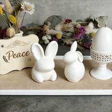 2pcs Rabbit Silicone Molds For Resin Art - Spring & Easter Animal Figurines, Home Decor & Gift Making, Detailed Cute Bunny Design, Easy Demold For Crafters - 2pc Rabbit Silicone Mold - View 2
