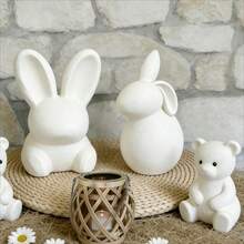 2pcs Rabbit Silicone Molds For Resin Art - Spring & Easter Animal Figurines, Home Decor & Gift Making, Detailed Cute Bunny Design, Easy Demold For Crafters - 2pc Rabbit Silicone Mold - View 3