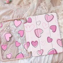 This Adorable Cartoon Anime Pink Heart Double-Sided Acrylic Crystal Clear Back Cover Is Shock-Resistant And Durable, Suitable For IPad 7th, 8th And 10th Generation (10.2 Inch). It Has A Built-In Pen Slot, Supports Sleep/Wake Function And Multiple Folding Stand Modes, Making It An Excellent Holiday Gift. - Multicolor - View 2