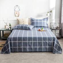 Double Bed Sheet Without Elastic With Microfiber Hem, Single Size, Top Cover, Floral Geometric Print - Random Geometric - View 4