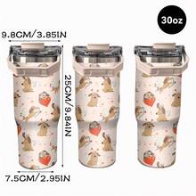 1pc/5pcs 30oz Stainless Steel Cupwith Cupid Dog Design, Suitable For National Pet Day, Mother's Day, Valentine's Day, Theme Parties, Birthdays And Other Holidays. This Cup Features A Cupid Dog Pattern, Providing Both Thermal Insulation And Fashionable Practicality To Easily Meet Your Daily Hydration Needs. - Multicolor - View 7