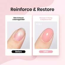 Beetles Rubber Base Gel Nail Polish, 6 Colors Nude Gel Polish Pink Peach Neutral Sheer French Tips Base Colors - 6色底膠 Sheer Bliss - 查看 3