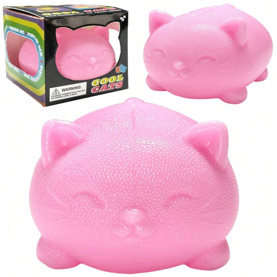 Maltose Cool Cat - Sensory Squeeze Toy - Stress Relief Toy, Gift Box Filler, Birthday Gift, Treasure Chest Toy, Classroom Prize, Christmas Stocking Filler, Boy Girl Gift, Cute Party Favor - Random Color (1/2/4pcs)