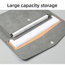 A4 Leather Document Bag File Folder Large Capacity Business Briefcase Waterproof Laptop Cases Office Organizer - A - View 9