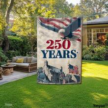 1pc Double-Sided Garden Flag | Premium Polyester 250 Years Patriotic Banner Featuring Majestic Soaring Bald Eagle And Historic Stone Chapel For Semiquincentennial Parades  Material: Polyester, Ideal For Garden Decor 12x18 Inch - 旗幟 - 查看 9