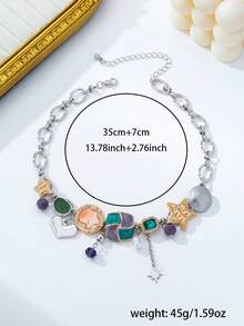 1 chiếc dây chuyền mặt dây nhiều lớp sang trọng, thanh lịch, kiểu dáng cổ điển dành cho nữ, phù hợp để đeo hàng ngày, đi nghỉ mát, dự tiệc, lễ hội, đám cưới và làm quà tặng. - Nhiều màu - Xem 4