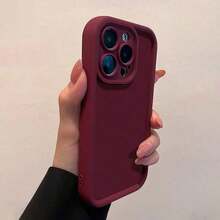 Luxury 3D Protective Phone Case, Suitable For IPhone 16, 16 ProMax, 16 Pro, 16 Plus, XR, 15, 14 Pro Max, 12, 13 Pro, 11 Series, Anti-Fall, Anti-Shock, Anti-Scratch, Anti-Collision, Anti-Fall, Anti-Shock, Anti-Scratch, Anti-Collision, Anti-Fall, Anti-Shock, Anti-Scratch, Anti-Collision - Burgundy - View 2