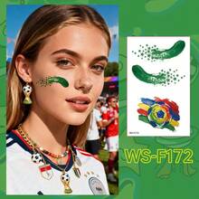 Tatuajes temporales de pintura facial para la Copa Mundial de la FIFA 2026, pegatinas de maquillaje de aficionado al fútbol para eventos de clubes, fiestas - Ver 4