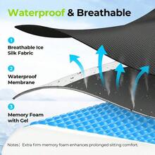 Gel Wheelchair Seat Cushion, Relieve Sciatica, Back, Coccyx, Pressure Sore And Ulcer Pain, Refreshing Ergonomic Chair Cushion With Waterproof Silk Fabric, AntiSlip Cover - B0C58L3G91 - 查看 7