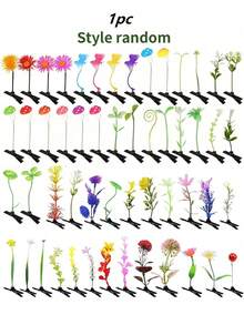 Bộ 1/5/10 kẹp tóc giả hình cây và bướm ngẫu nhiên, kẹp tóc hình cỏ, nấm và hoa dễ thương, phù hợp cho phụ nữ và bé gái - Hoàn hảo cho trường học, họp mặt gia đình, quà tặng Giáng sinh và Phục sinh, kẹp tóc, ghim cài tóc, kẹp tóc, mùa hè, kỳ nghỉ, du lịch. - Nhiều màu - Xem 9