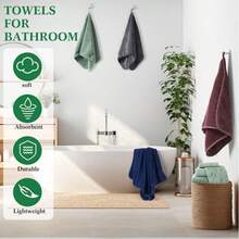 Ultra-Soft Coral Fleece Bathroom Towel Set, Super Absorbent, Non-Shedding, Quick-Drying And Lightweight, Ideal For Bathroom, Hotel, Spa - Multicolor - View 4