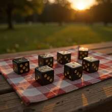 6pcs Black With Golden Color Dice/D6 Numbered 1-6/Classic Design/Acrylic Board Game Accessories/Family Fun/Party Favors&/Dice Gifts/ Dice/Wargaming Dice/Playing Dice/Warcry Dice/Card Or Dice Games/Dice/Table Top Gaming/Oversized - View 7