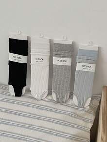 1 Pair Women's Summer Thin Toe-Divided Half-Palm Socks, Ballerina Style Two-Toe Design, Suitable For Flip-Flops - Multicolor - View 6