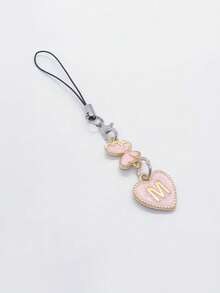 1条粉色爱心字母手机挂绳，字母A-Z，蝴蝶图案手机挂饰，DIY饰品礼物，送给朋友、女朋友和生日的完美礼物 - 彩色 - 查看 21