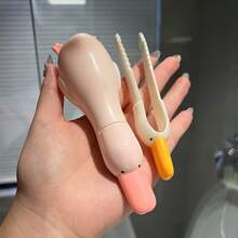 1pc Cartoon Yellow Duck Shaped Drain Cleaner, Suitable For Kitchen Sink And Bathroom Hair Removal, Reusable With Clip And Adhesive - Hair Clip - View 3