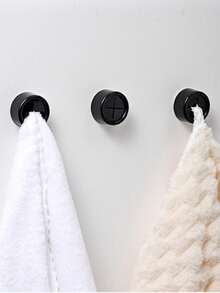 1/2/4个装创意自粘毛巾挂钩，壁挂式按压毛巾架，适用于浴室和厨房，免钻孔硅胶夹持架，现代无钉家居收纳架，1套 - 彩色 - 查看 8