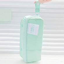 Rosyposy 1pc Cute Rectangular Multi-Pocket Pencil Case, Aesthetic Soft Color Large Opening Pencil Bag, Multi-Functional Student Cosmetic And School Stationery Desktop Storage Organizer - Rectangle - View 8