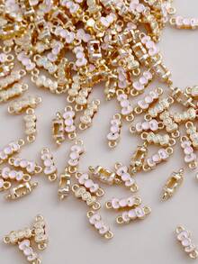 10/20/50/100个镀金双层花朵蝴蝶结吊坠，DIY项链手链耳环首饰配件 - 彩色 - 查看 37