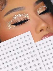 Fake Piercings Fake Face Piercing Fake Lip Stud Fake Nose Stud Stick On Fake Bridge Eyebrow Piercing Fake Eyebrow Ring Fake Piercing Balls Face Gems Hair Gems Hair Jewels Face Jewels Eye Jewels Stick On Hair Gems Sticky Hair Rhinestones Face Rhinestones For Prom Halloween Music Festival - Sticker - View 7