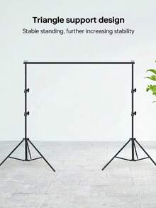 Adjustable Black Photography Backdrop Stand, Without Backdrop Cloth, Photo Studio Props Shooting Support Set - Black - View 7