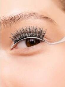 10pcs Eyelash Extension Trial Kit (Excluding Eyelashes), Eyelash Extension Beauty Trial Strip Display Stand, Template Tool, Black & White Plastic Rods For Makeup - Multicolor - View 3