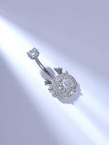 1pc G23 Titanium Fashionable & Delicate Belly Button Ring For Women - Silver - View 2