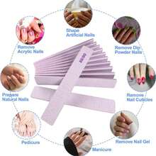 5件/1件 专业指甲锉，180/指甲锉，适用于天然指甲，双面可水洗细纹指甲锉，家用和沙龙均可使用。 - 彩色 - 查看 2