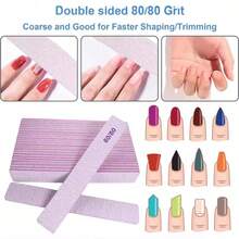 5件/1件 专业指甲锉，180/指甲锉，适用于天然指甲，双面可水洗细纹指甲锉，家用和沙龙均可使用。 - 彩色 - 查看 3