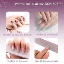 5件/1件 专业指甲锉，180/指甲锉，适用于天然指甲，双面可水洗细纹指甲锉，家用和沙龙均可使用。 - 彩色 - 查看 4
