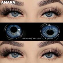 AMARA 1 Pair Of Green Eye Makeup Suitable For Year-Round Wear Diameter: 14.5mm Cosmetic Eye Makeup Enhancement - BOHEMIA-bLUE - View 3