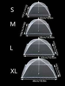 3件套可折叠白色桌布，家用厨房户外食品防尘罩 - 彩色 - 查看 8