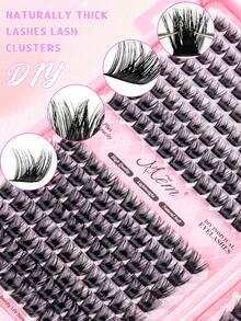 MEM 384/352pcs Individual Cluster False Eyelashes DIY Home Use Cluster Eyelash Extension Makeup, DIY Personalized False Eyelashes, 3D Russian Curly Thick Eyelashes, Create Dramatic Messy Mink Makeup Effect, Suitable For Stage Makeup, Daily Makeup, Cosplay, Full Face Makeup And Daily Wear, Portable And Easy To Use, Suitable For Daily Or - 黑色 - 查看 7