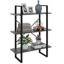 Book Cabinet Grey 80x30x105 Cm Engineered Wood - Grey - View 1