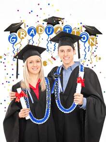 2026 Graduation Wreath, 2026 Graduation Money Garland, Handmade Double Braided Graduation Necklace, Graduation Gift Supplies, Unisex Design For High School And University Graduation DIY Party - Double-woven Graduation Ribbon - View 7