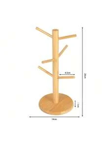 Bamboo Color Cup Holder, Water Cup Rack, Coffee Cup Storage Rack, Wine Glass Holder, Stemware Rack, Mug Holder - Apricot - View 8