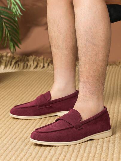 Men's Loafers Round Toe 2026 Spring/Summer New Versatile Men's Slip-On Shoes, Business Formal Work Shoes, British Style Loafers, Flat Casual Breathable Soft Bottom Handmade Large Size Men's Shoes 43-46