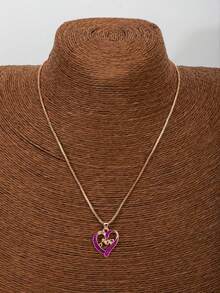 1 pieza Collar con colgante en forma de corazón brillante y delicado, estilo minimalista y fresco, regalo para el Día de la Madre, collar versátil - 03 - Ver 3