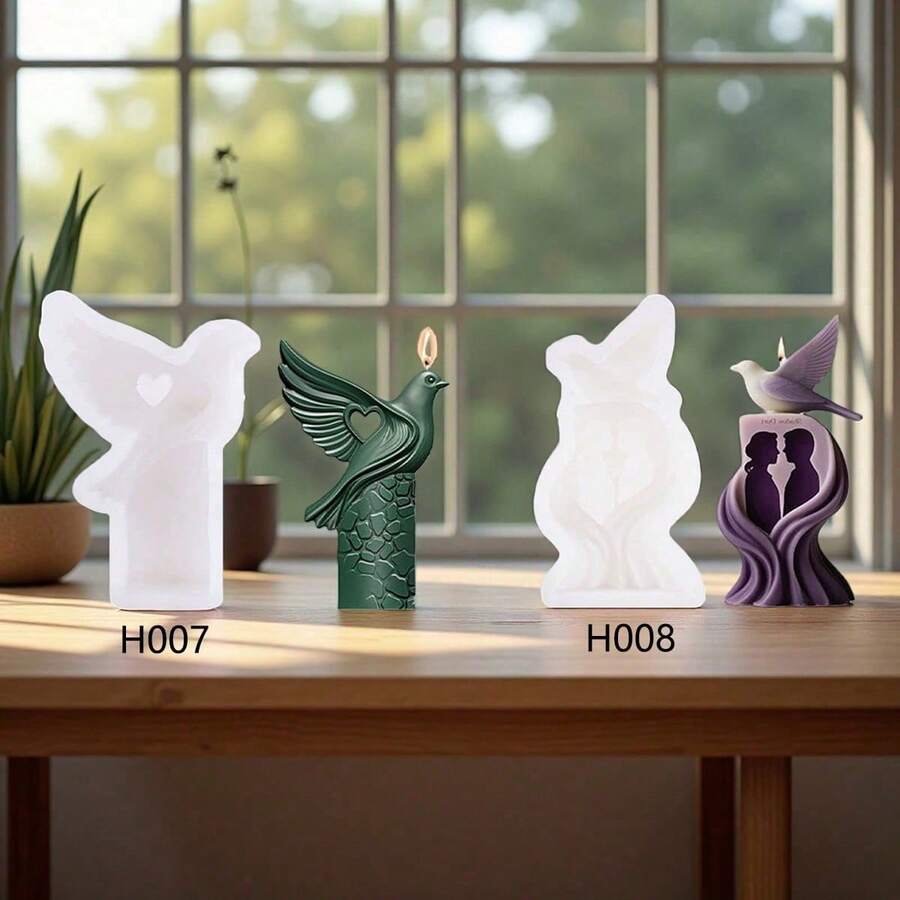 Dove Shaped Silicone Candle Mold, DIY Fragrance Stone Silicone Grinding Tool For Valentine's Day - Pigeon - View 1