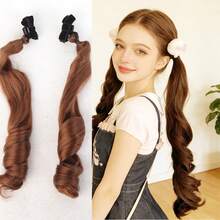 Tóc giả đuôi ngựa sợi tổng hợp 20 inch, 2 chiếc, tóc dài xoăn kiểu búp bê cho nữ, tóc đuôi ngựa thắt nơ bán sỉ - Nhiều màu - Xem 13