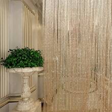 String Curtain Panel, Glitter Door Wall Window Doorways Panel Fly Screen Fringe Room Divider Blinds, Decorative Tassel Ribbon Strip Silver Screen For Living Room, Bedroom, Party Events - A - 查看 6