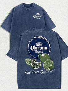 The New American-Style 100% Pure Cotton T-Shirt Suitable For Both Men And Women. Fun And Retro Premium Beer, Fresh Lime, A Perfect Moment! Cartoon Letter Pattern Printing. Street Korean-Style Loose And Versatile Y2k Clothing, Abstract Art Style, Retro Washed Pure Cotton Round-Neck T-Shirt, Double-Sided Retro Distressed Patterns. 90s Nostalgic American Street Style. Easily Create Retro Casual Clothing. Suitable For Daily Commuting, Casual Outings, Beach Vacations, Music Festivals, Holiday Gifts. Classic Retro-Style Women's Clothing. Four-Season Universal Comfortable T-Shirts For Both Men And Women. Printed T-Shirts For Men And Women. - Màu xanh lam - Xem 7