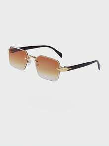 1副渐变复古时尚无框眼镜，采用优质金属无框设计，男女皆宜，适合度假、旅行、街头摄影、徒步、派对、音乐节、演唱会等场合，也是一份绝佳的礼物之选。 - 彩色 - 查看 3