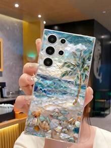 1个透明软壳手机壳，采用釉面陶瓷沙滩风景设计，兼容华为荣耀、Galaxy A04e/12/A13/A14/A34/A50/A52/A53/A54/S21/S22/S23/S24/S25/S25 Ultra/S25 FE/S26/S26 Plus/S26 Ultra/S26 Edge、6A/7A/8A、12T/13T/15T/15T Pro - 無色 - 查看 5