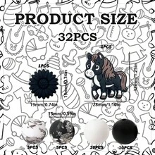 25/32/44PCS Animal Horse Shaped Silicone Beads Set - Brown & Black Horse Design With Flowing Mane & Tail, Adult DIY Accessories For Beaded Pens, Earrings, Etc., Suitable As Holiday & Birthday Gifts, Beads & Bead Assortments - Animal Horse Series - View 19