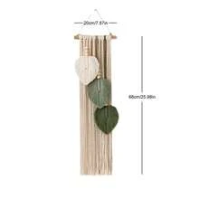 1 pièce Macramé Suspension Murale, Nouveau Style Bohème Décoration Murale Tapisserie, Art Mural de Feuilles en Fibres à Franges Tissées à la Main pour Salon, Chambre à Coucher, Tête de Lit - Multicolore - Voir 18
