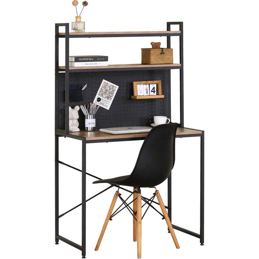 Home Gaming Computer Desk With Storage Bookshelf 3 Tier Study Office Table - Multicolor - View 1