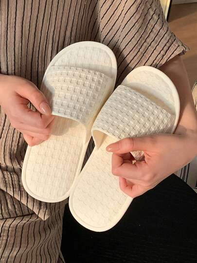 Women's Soft Bottom Plaid Pattern Slippers, Lightweight Casual Indoor Non-Slip Summer Home Slippers